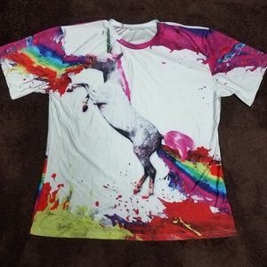 Unicorn Rainbow Vomit Puke Poop Unisex Shirt NWOT!
